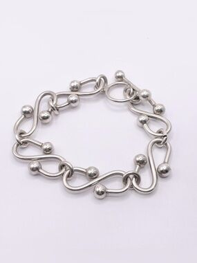 Sterling Silver Abstract Link Bracelet